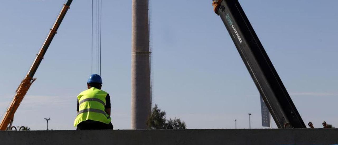 Un trabajador de la construcción en Málaga.