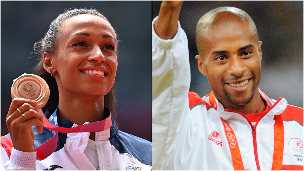 Ana Peleteiro, con su medalla de bronce en Tokio; Nelson Évora, con el oro en Pekín.