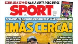 Portada de Sport del 14 de agosto