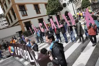 EN IMÁGENES: Los partidarios de la oficialidad del asturiano se manifiestan en Oviedo