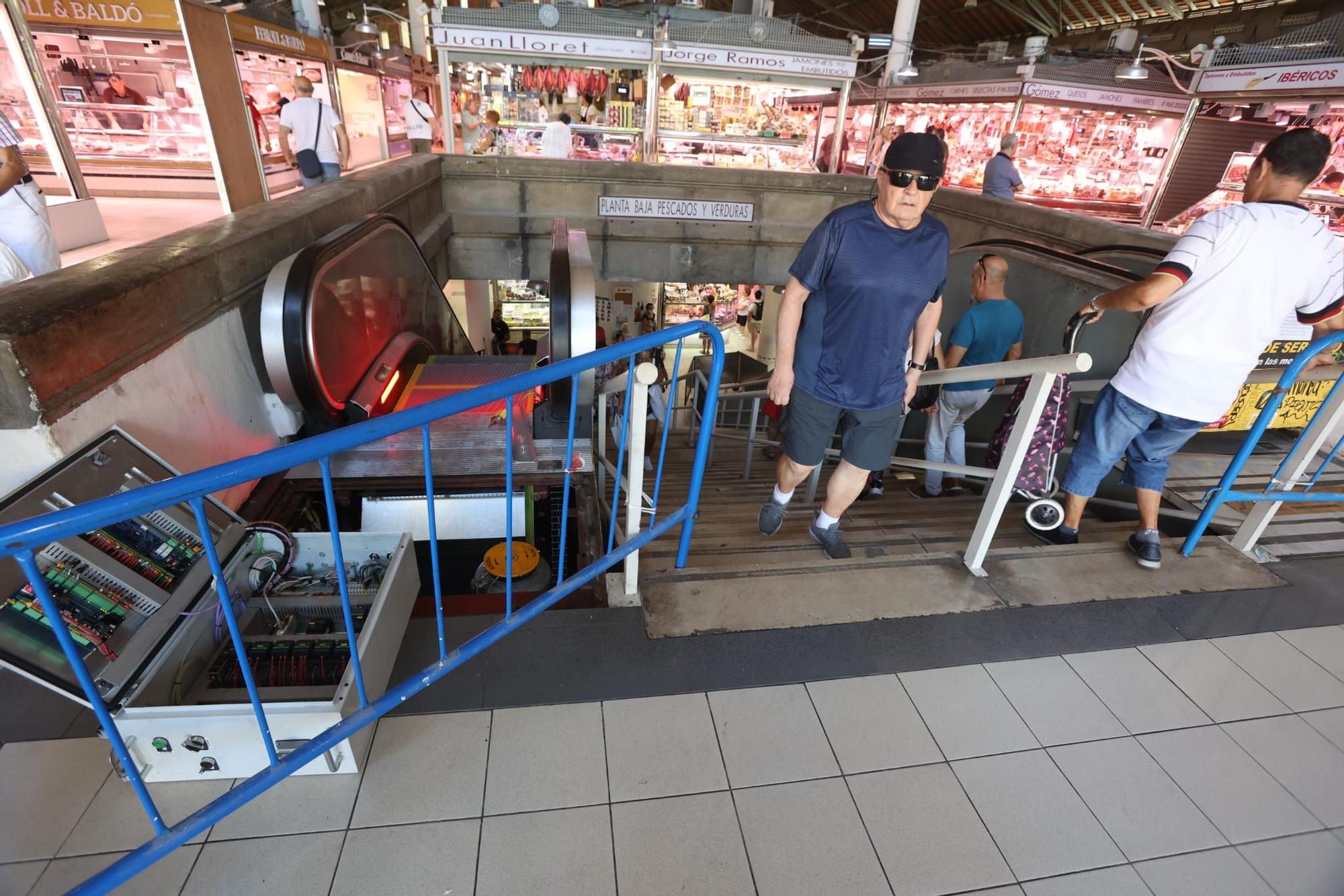 Avería en las escaleras mecánicas del Mercado Central de Alicante