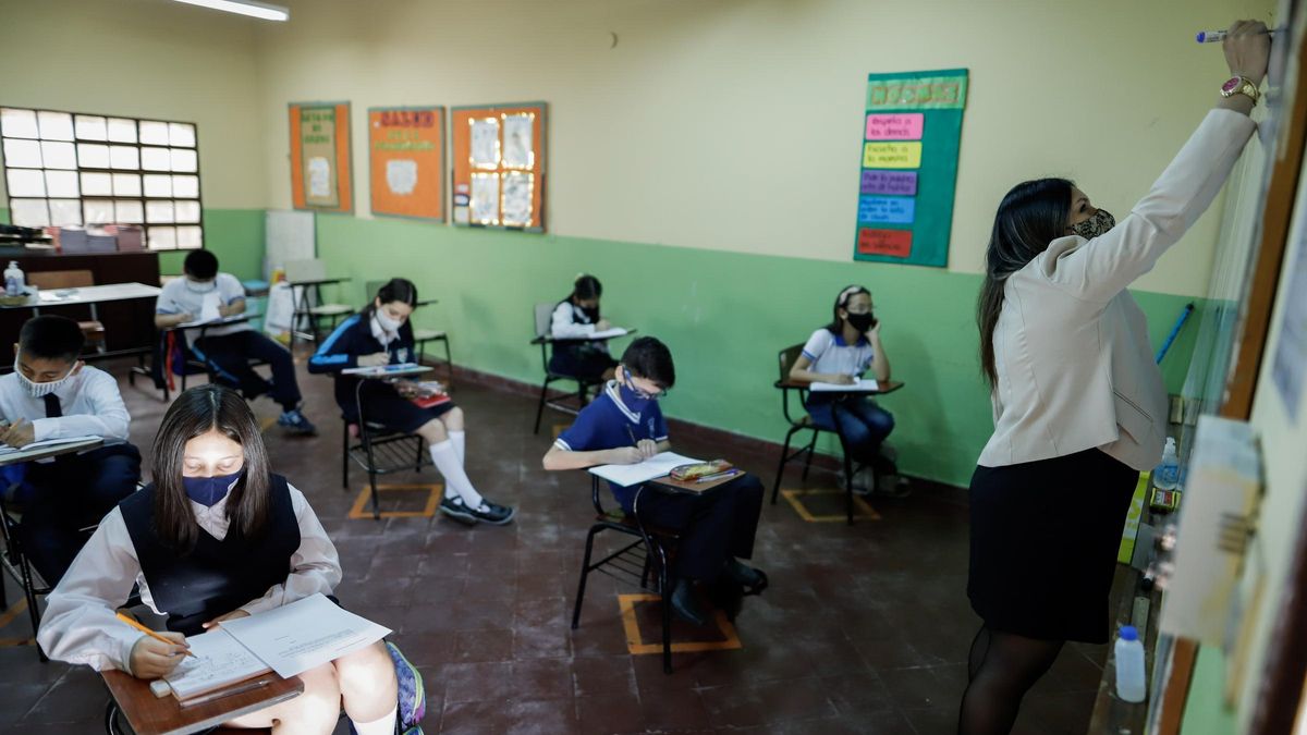 Un aula de escuela.