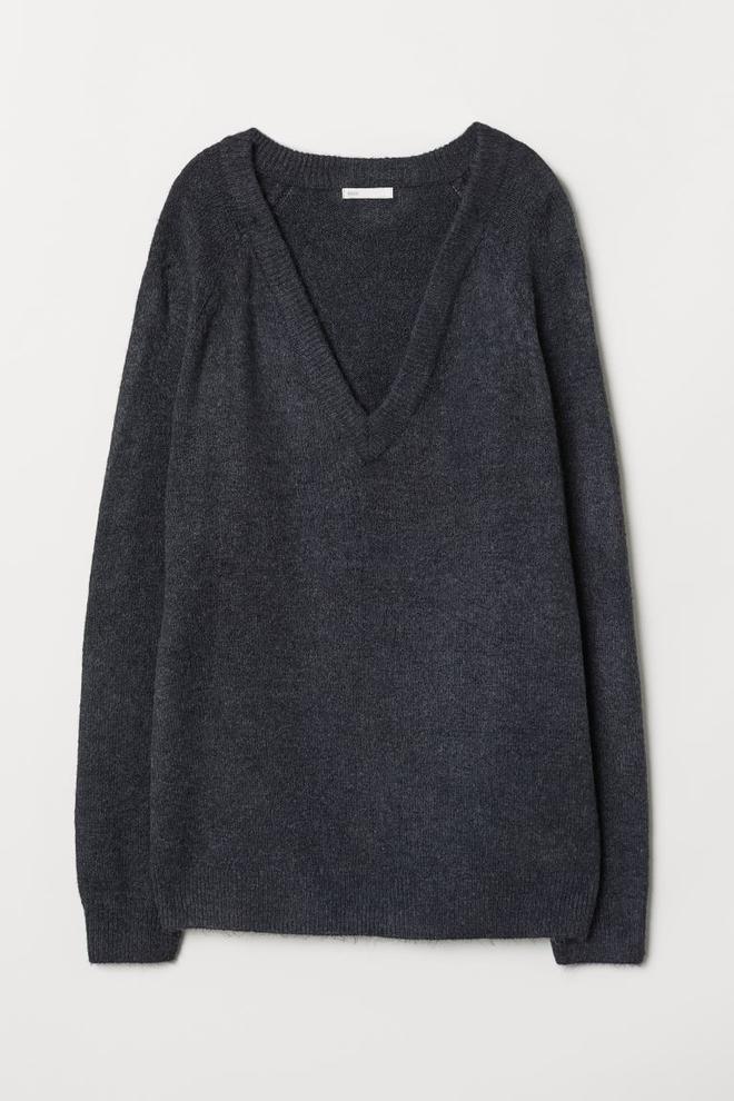 Jersey de pico color gris, de H&amp;M