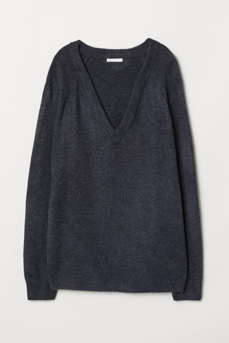 Jersey de pico color gris, de H&M