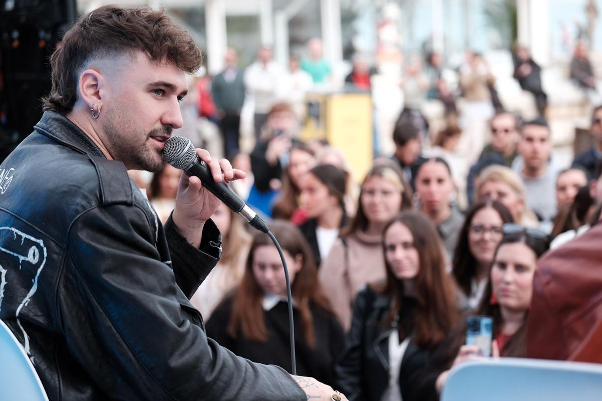 Daniel Fernández, en la rueda de prensa de Málaga