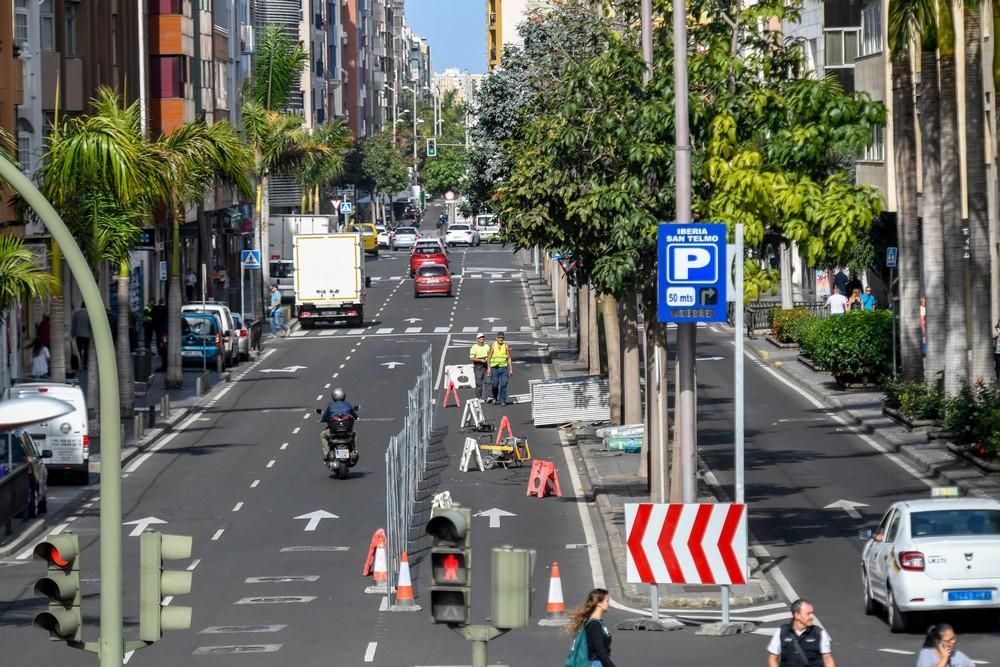 Obras de la MetroGuagua en la calle Venegas