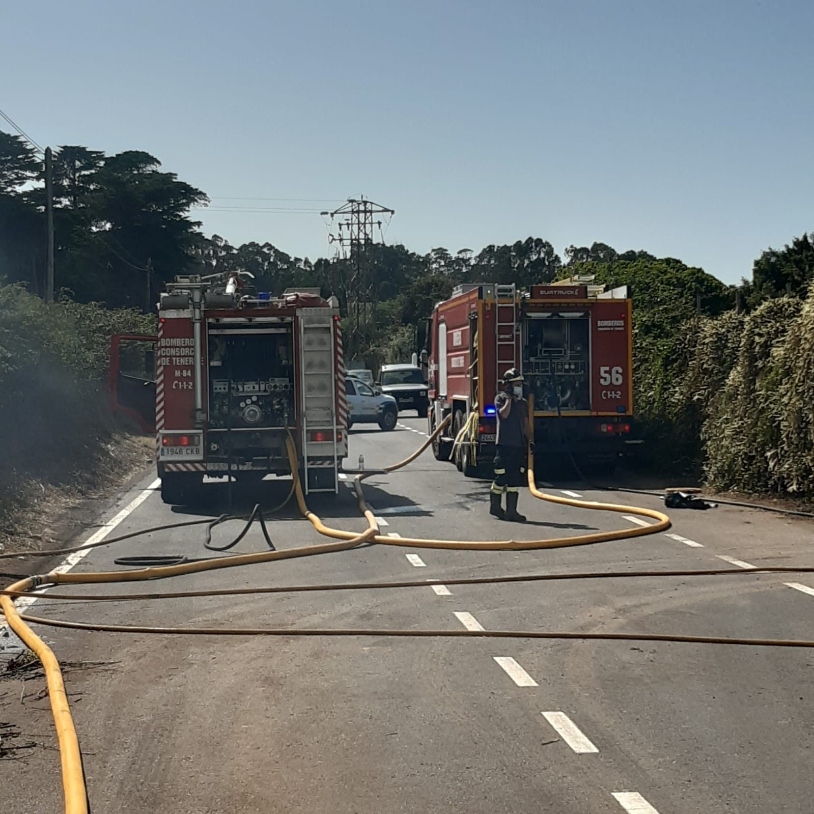 Incendio de rastrojos en La Laguna