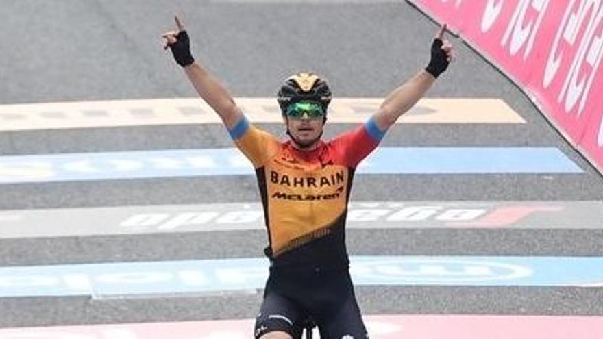 El esloveno Jan Tratnik (Bahrain-McLaren), ganador de la decimosexta etapa del Giro de Italia.