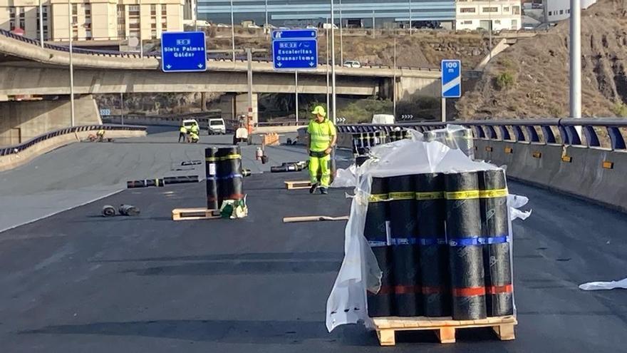 Así avanzan las obras del viaducto del Guiniguada de la GC-3