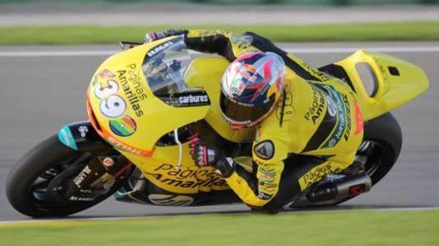 El mallorquín Luis Salom, ayer, durante el entrenamiento privado en Cheste.