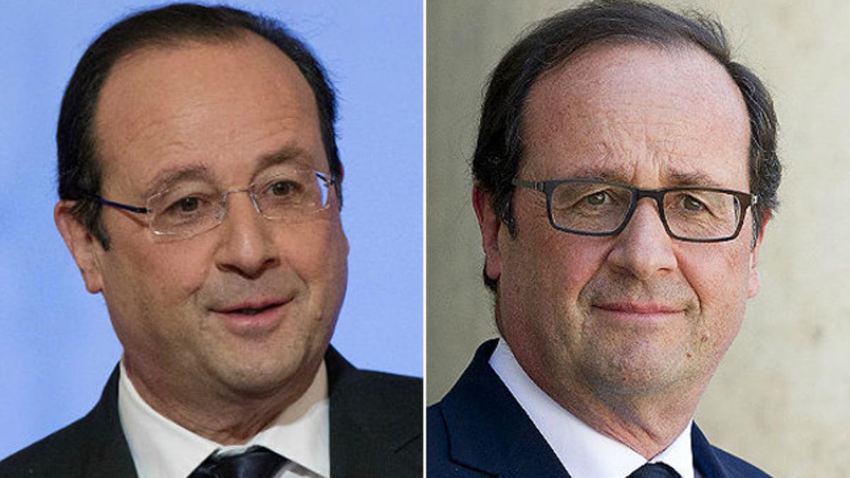 Hollande, con sus hasta ahora habituales monturas al aire, y con las nuevas de pasta de marca danesa (derecha).