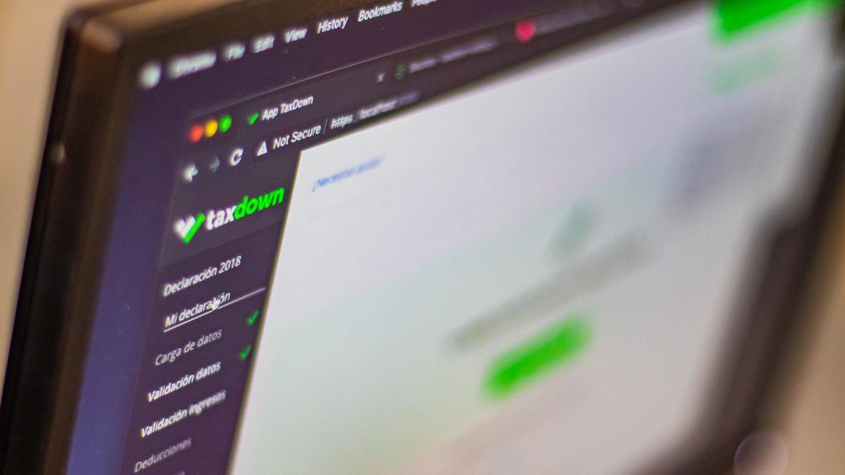 La plataforma de TaxDown para elaborar la declaración de la renta.