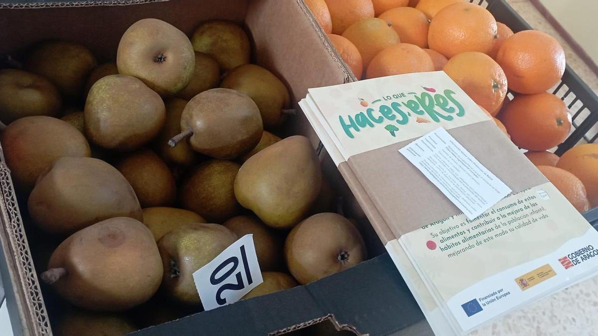 Fruta procedente del extranjero en el reparto de meriendas escolares de Aragón.