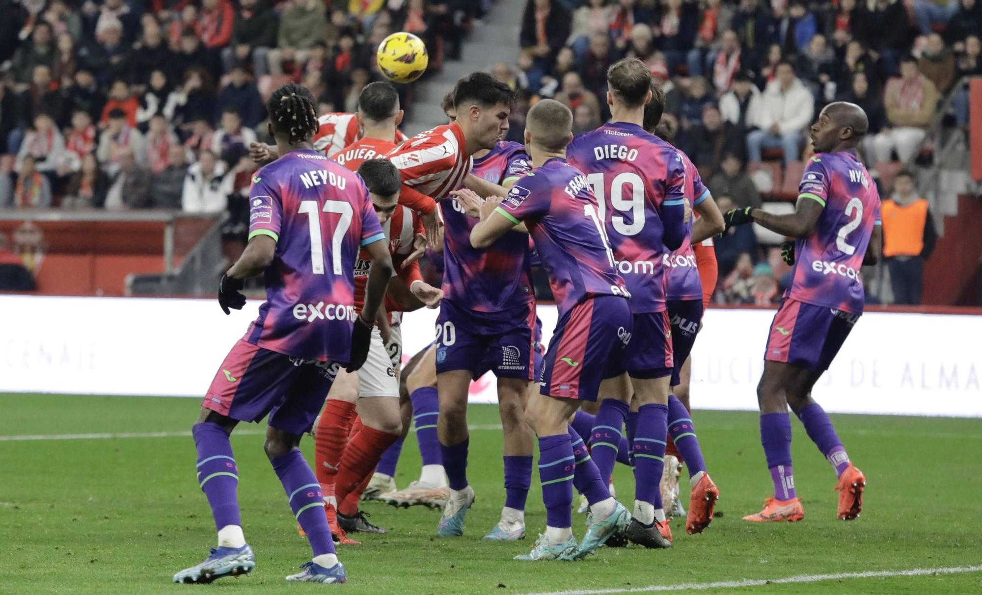 El partido entre el Sporting y el Leganés, en imágenes