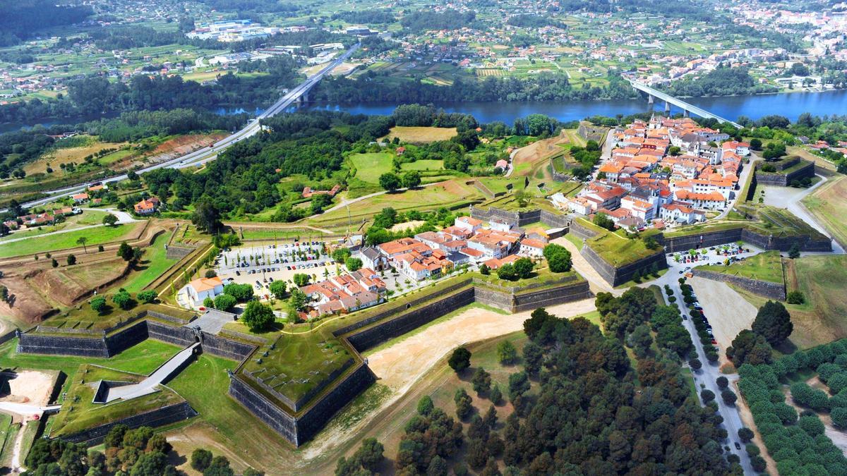 Vista aérea de la Fortaleza de Valença do Minho, candidata a Patrimonio de la Humanidad de la Unesco.