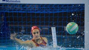 La portera Martina Terré, durante el Europeo de waterpolo en Funchal.