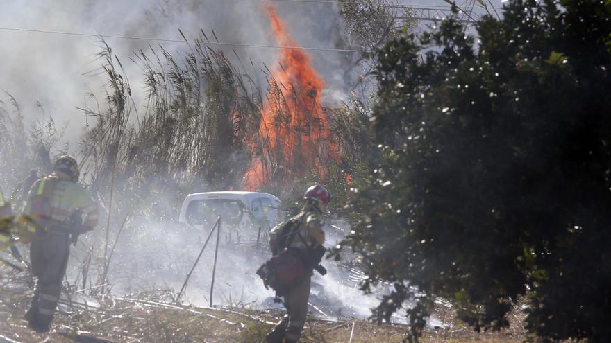 Sofocan un fuego en una zona próxima al Millars en Almassora