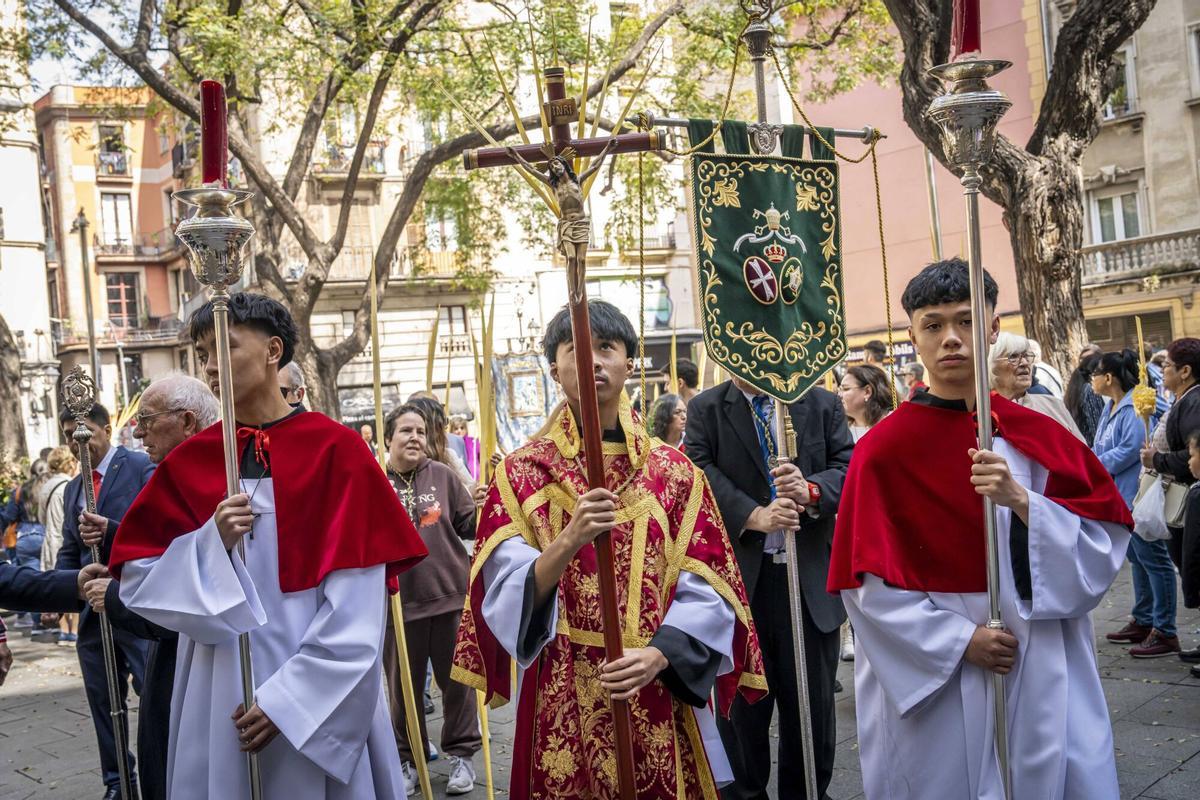 Procesión de Semana Santa en Barcelona.