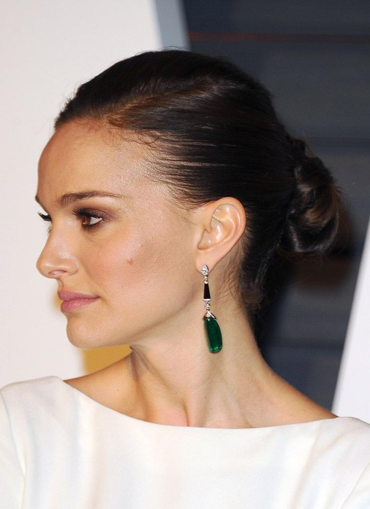 Fiestas Post Oscar 2015, Natalie Portman con el pelo recogido