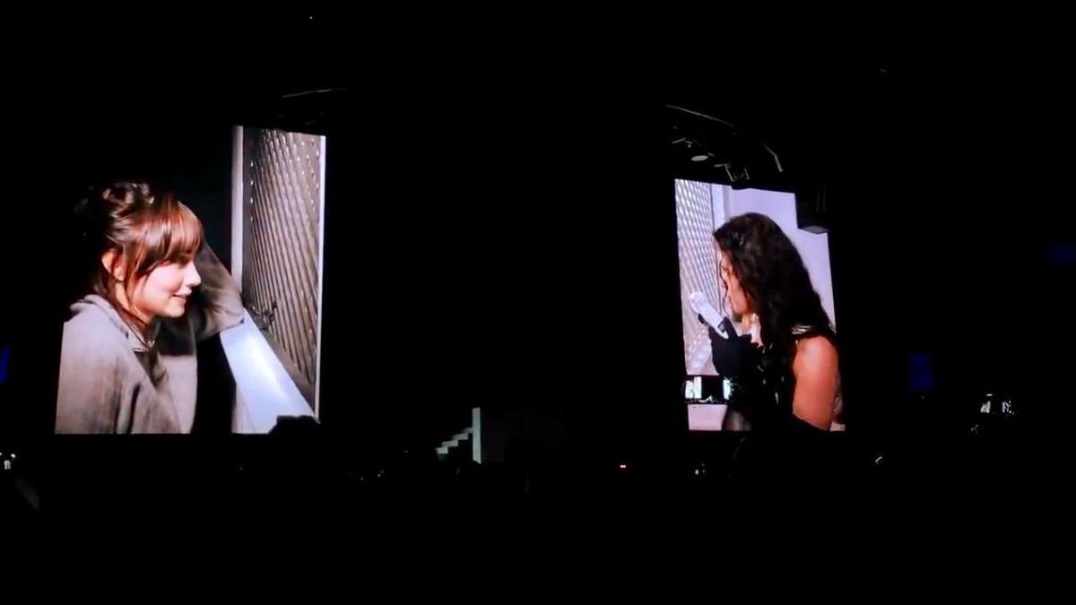 Aitana y Rosalía, en el confesionario del concierto de 'LUX' en Madrid