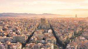 Panorámica de la Sagrada Família, en Barcelona