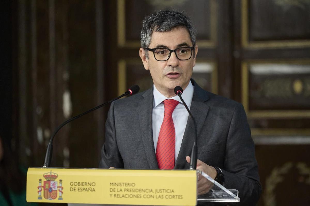 El ministro de la Presidencia, Justicia y Relaciones con las Cortes, Félix Bolaños