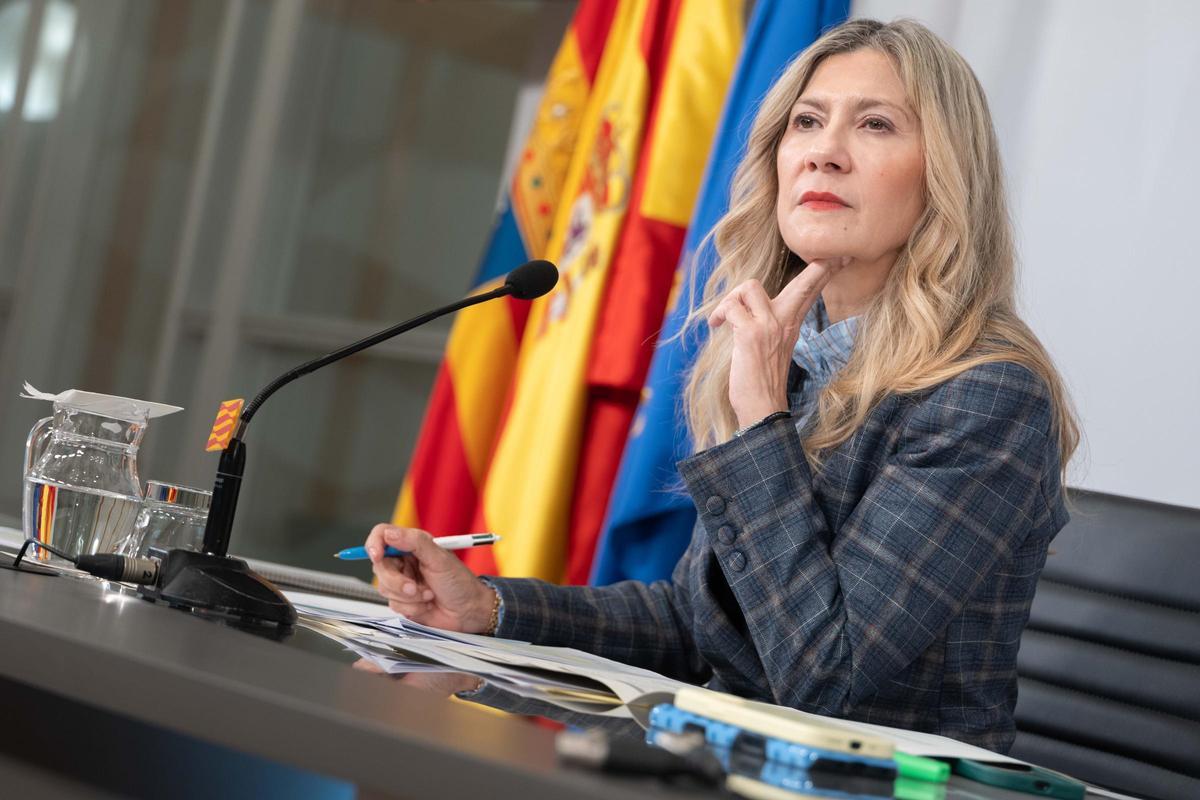 La vicepresidenta del Gobierno de Aragón, Mar Vaquero, este miércoles tras el Consejo de Gobierno.