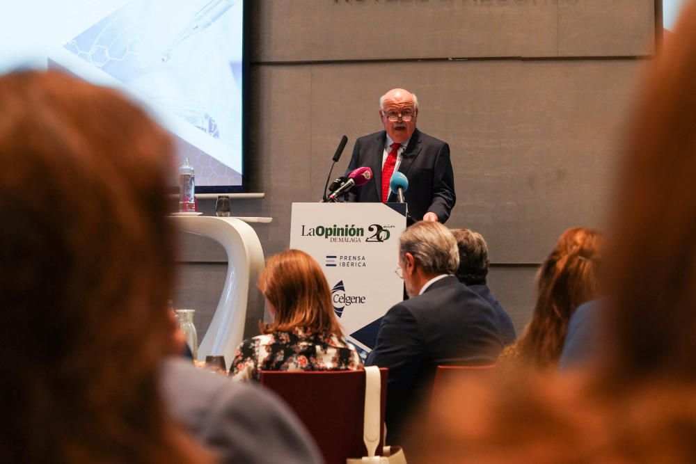 El consejero de Salud, Jesús Aguirre, participa en un desayuno informativo de La Opinión de Málaga.