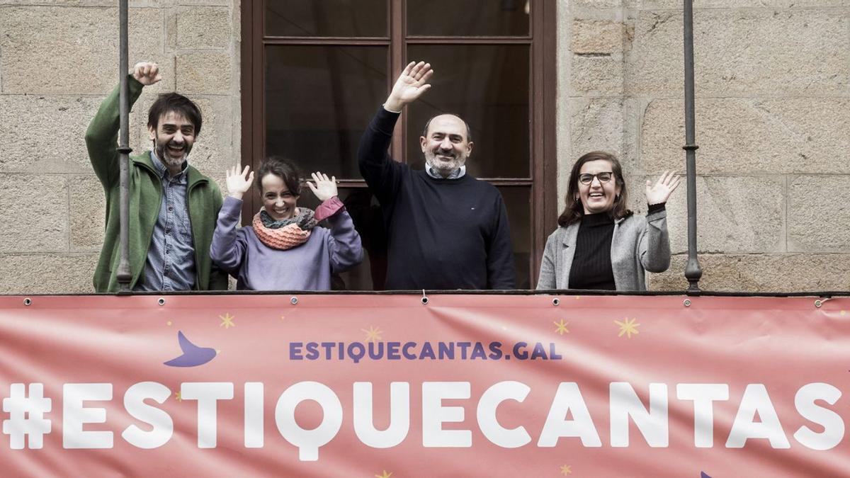 Xosé Barato, Tamara Canosa, Anxo Angueira e Rocío González, integrantes do proxecto.   | // ROCÍO CIBES