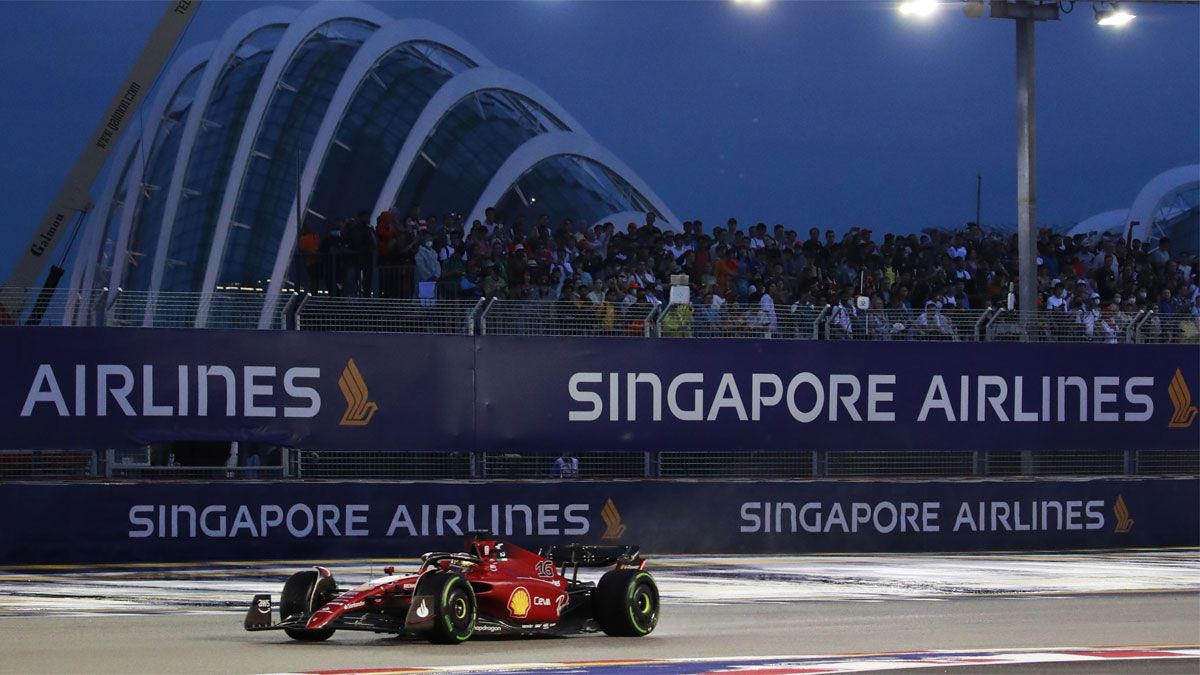 Leclerc, en acción en Singapur