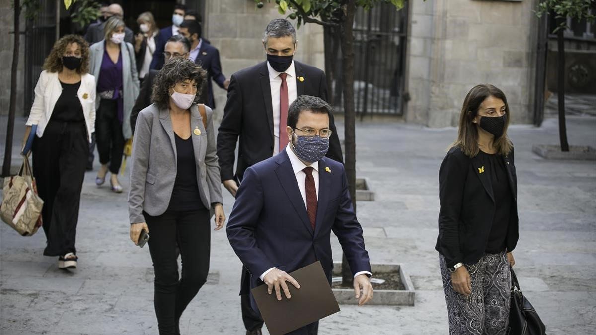 Primera reunión de Govern tras la inhabilitación de Quim Torra.