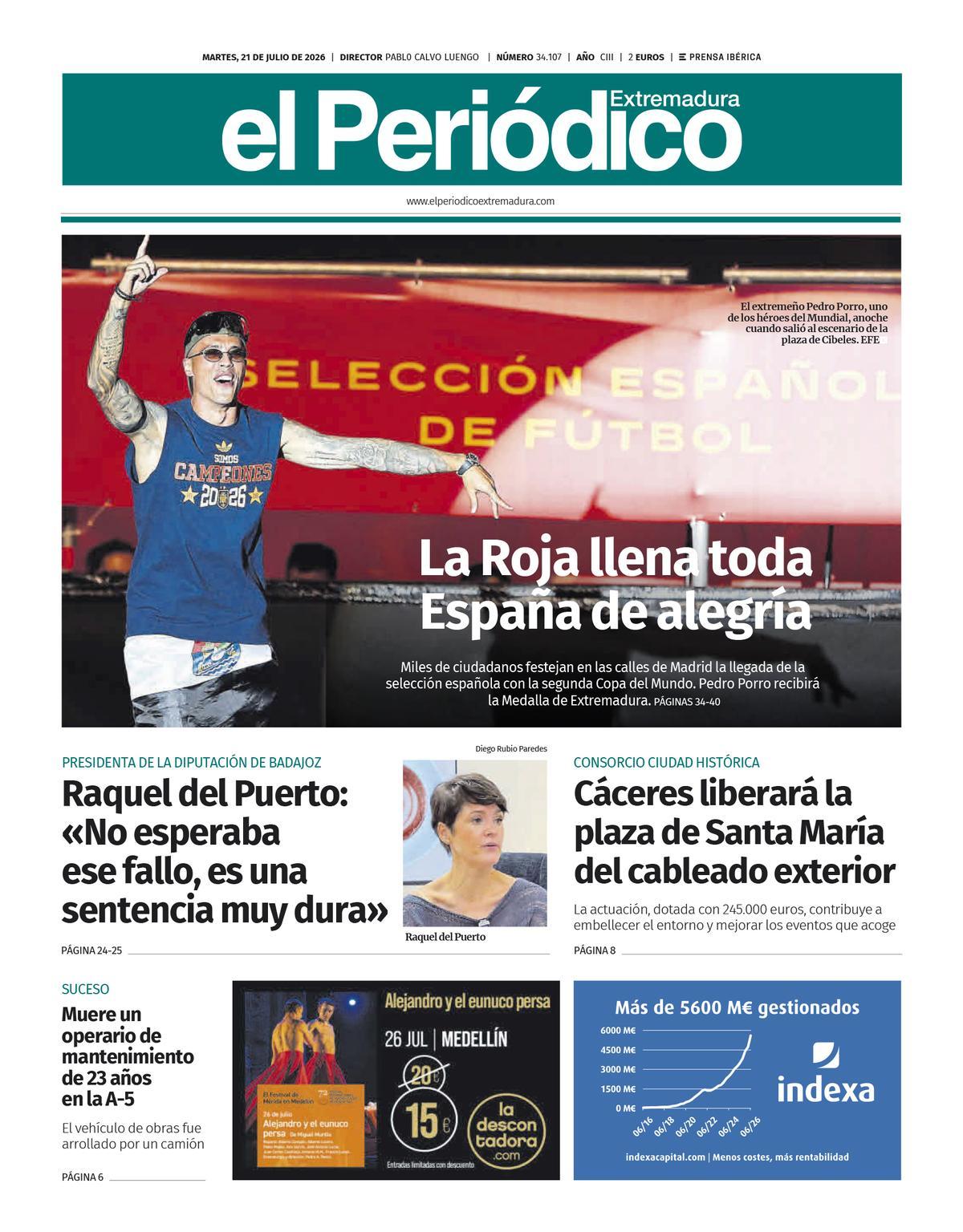 Consulta la portada correspondiente al día 21 de julio de 2026