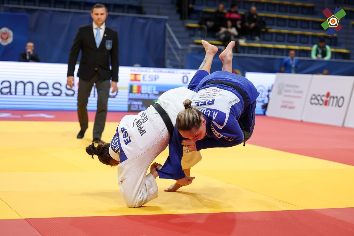 Momento en el que Laura Vázquez gana la final con un "ippon".