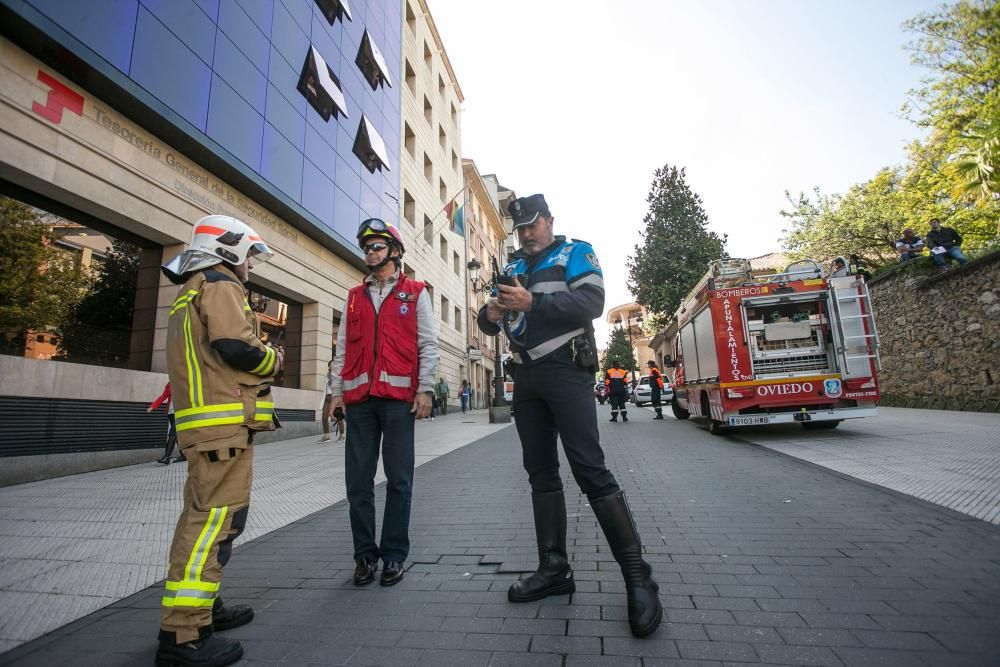 Simulacro en el Instituto Alfonso II de Oviedo