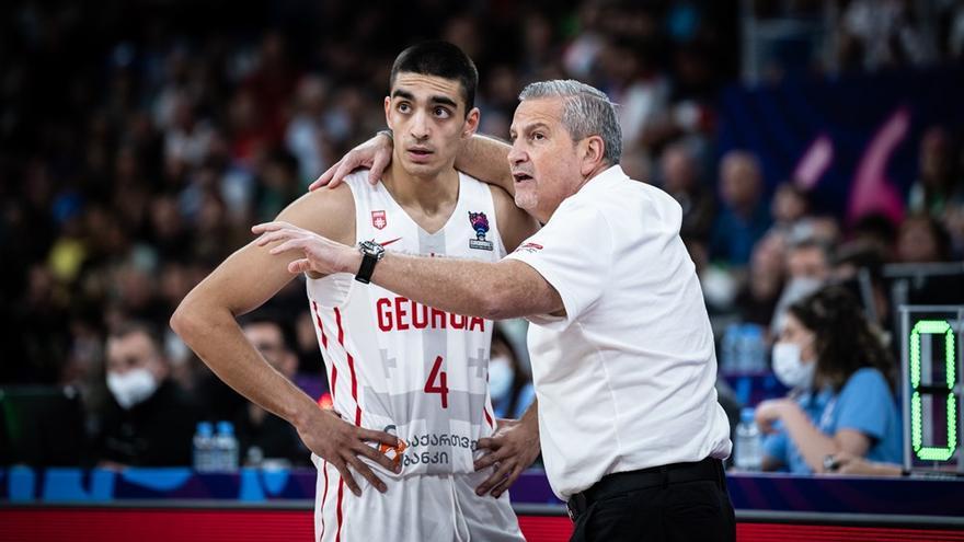 Rati Andronikashvili con la selección de Georgia durante el pasado Eurobasket.