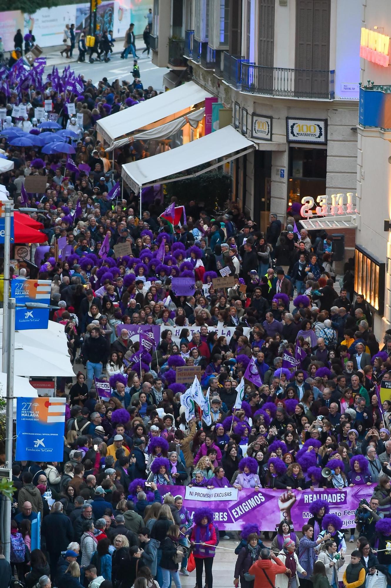 La marcha por el 8M en Málaga, en imágenes
