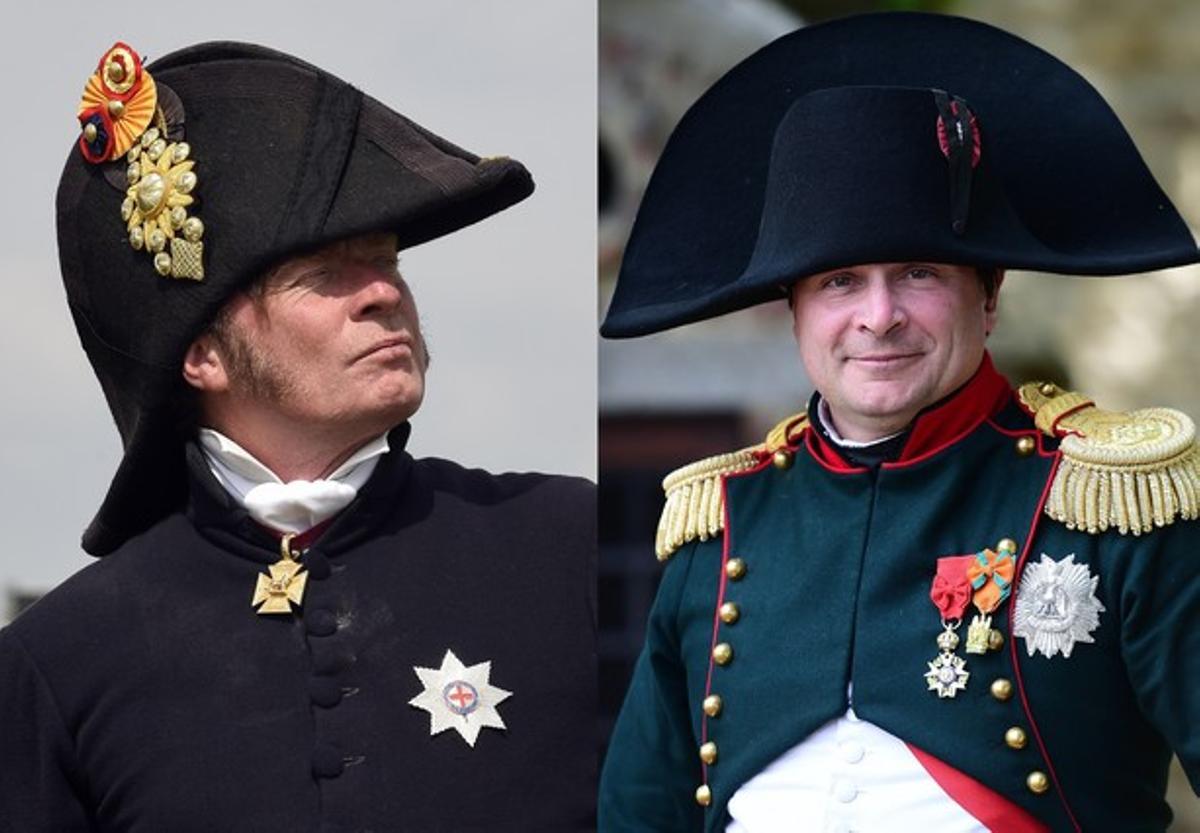 Los actores que recrean al duque de Wellington (izquierda) y a Napoleón.