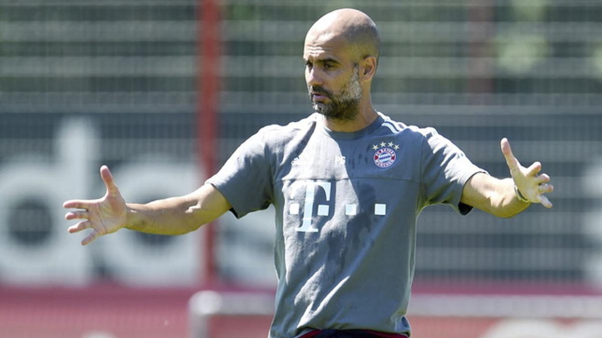 Pep Guardiola, el miércoles, durante un entreno del Bayern de Múnich.