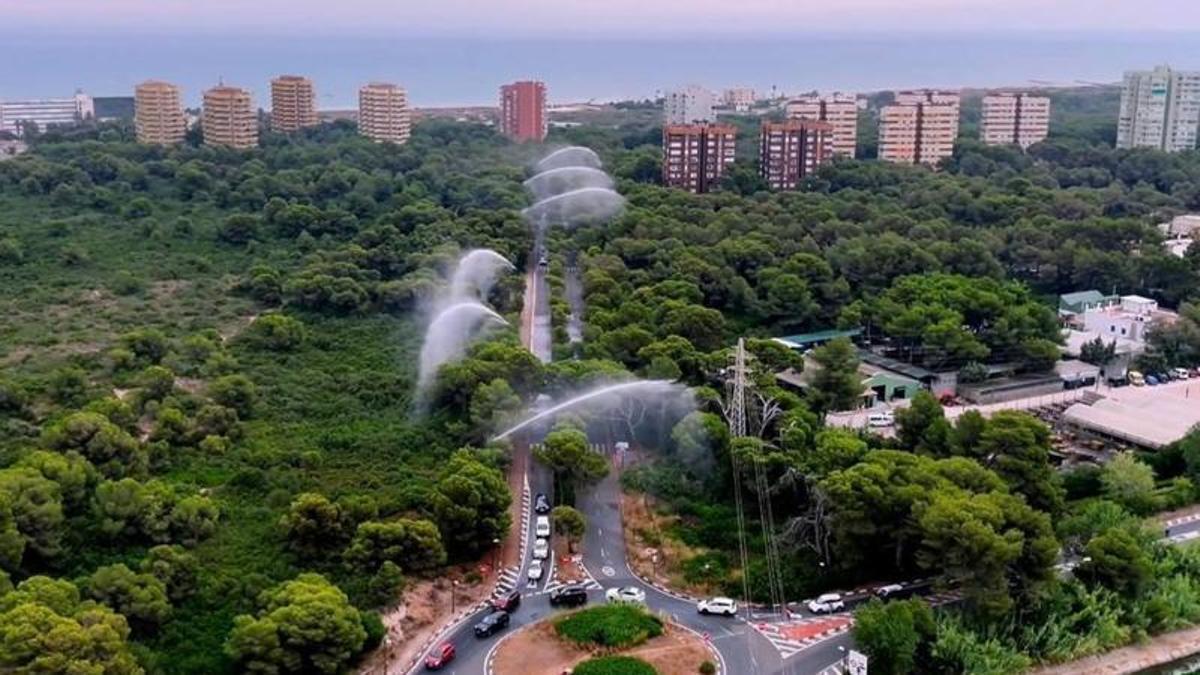 Imagen aérea de los cañones en acción