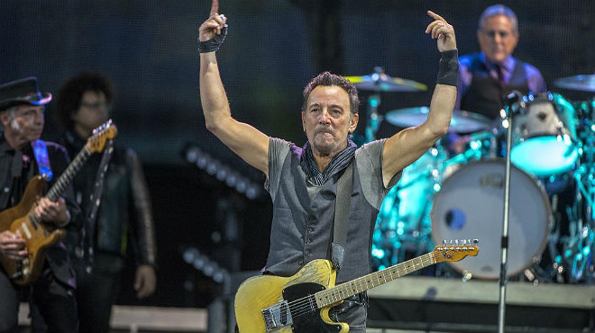 Bruce Springsteen, este sábado, durante el concierto en Barcelona.