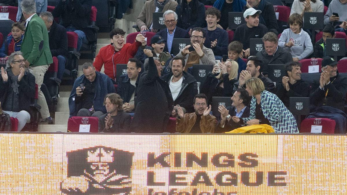 Laporta enloquece en la Kings League al cántico Boti, boti, boti, madridista qui no boti