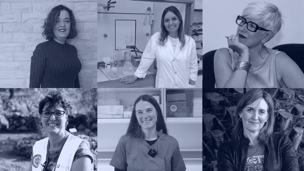 Paula Martín, Sarah Montesdeoca, Miriam Torres, Eva Villaver, Nieves Sánchez y Elena Carretón