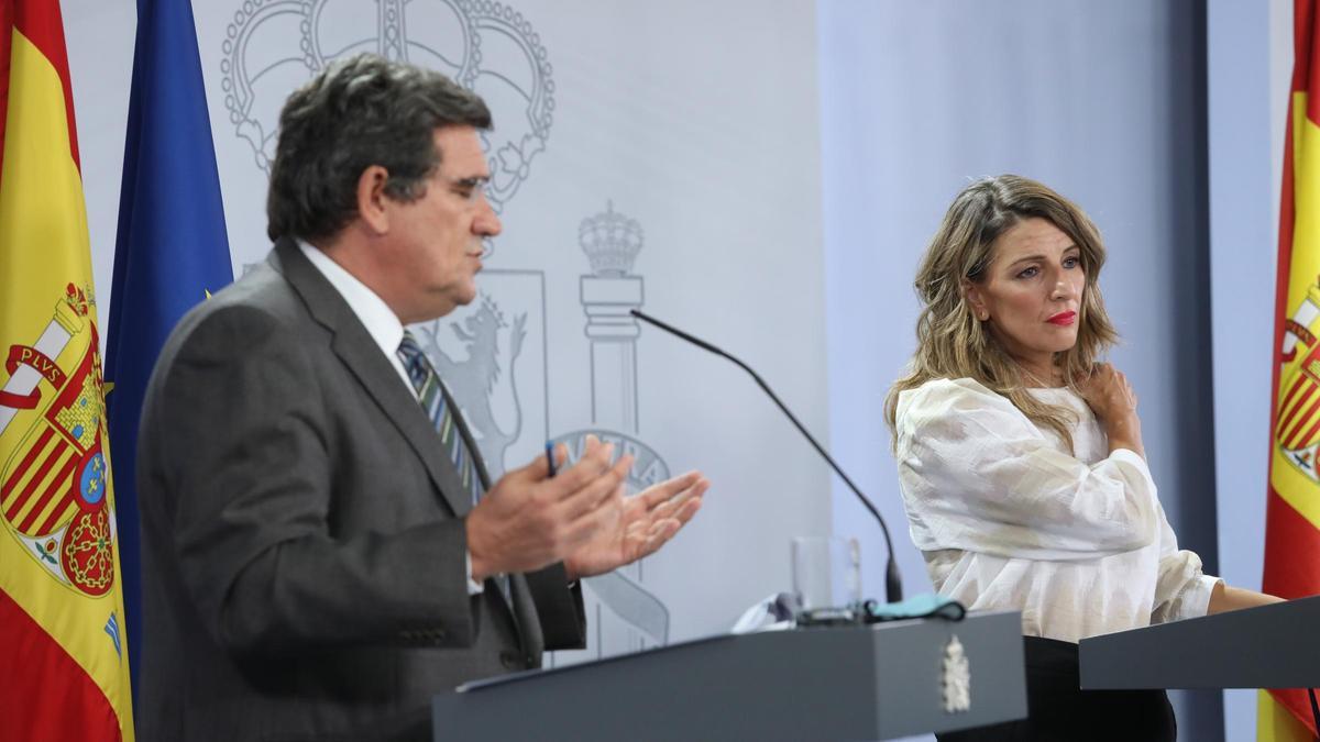 José Luis Escrivá y Yolanda Díaz.