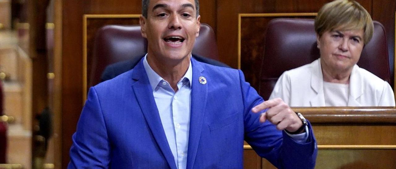 Pedro Sánchez, en el Congreso.