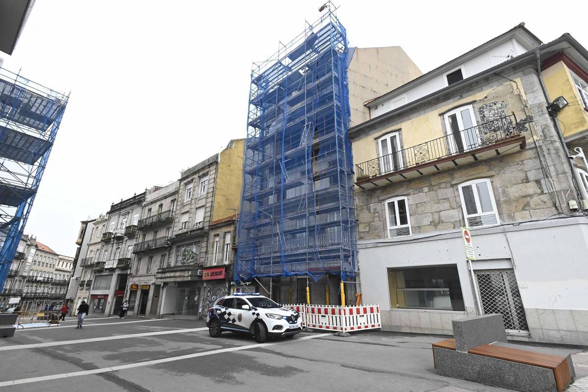 Vista de la calle Elduayen de Vigo, donde falleció la mujer.
