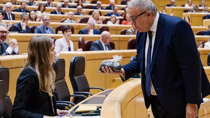 Polémica en el Senado: Bernabé entrega arena tóxica a la ministra Aagesen