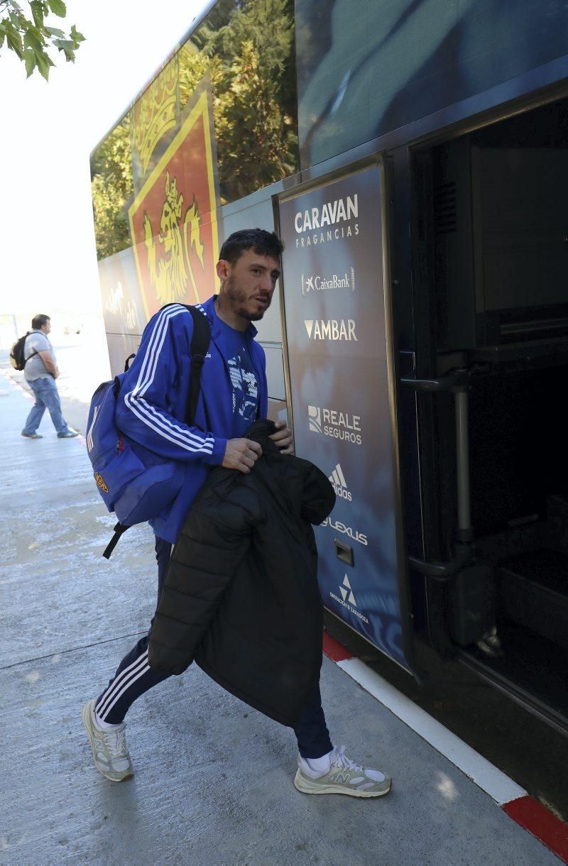 El Real Zaragoza parte hacia Gijón para el encuentro de mañana