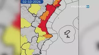Aemet declara la alerta roja hoy en Valencia y Castellón, y amplía el aviso naranja a todo el litoral alicantino para mañana
