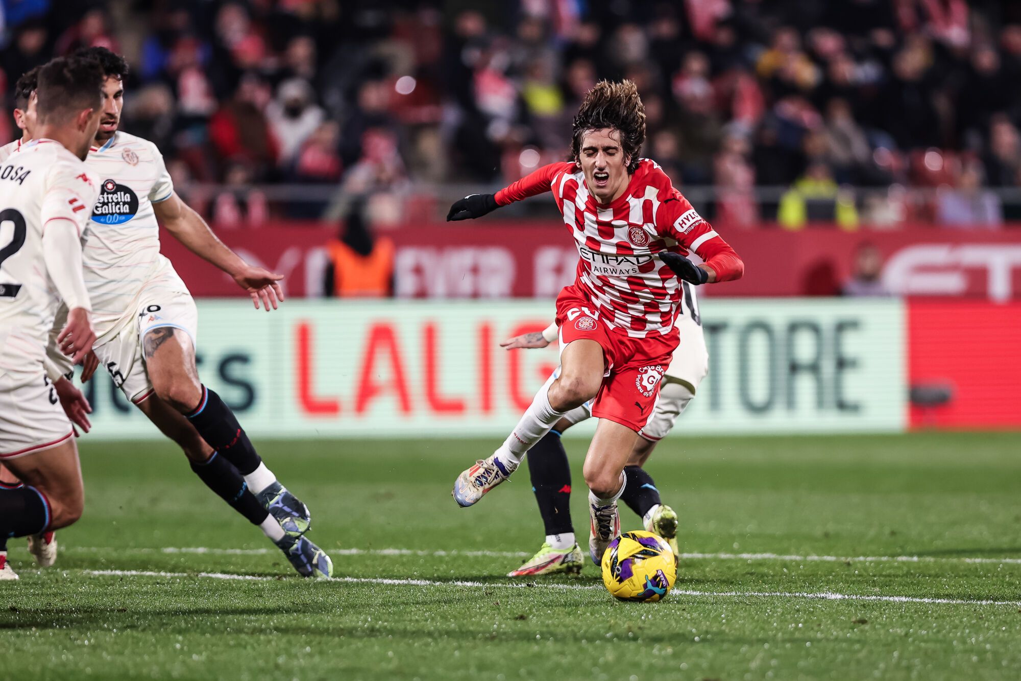 Bryan Gil of Girona FC in action during the Spanish league, La Liga EA Sports, football match played between Girona FC and Real Valladolid at Estadio de Montilivi on December 20, 2024 in Girona, Spain. AFP7 20/12/2024 ONLY FOR USE IN SPAIN. Javier Borrego / AFP7 / Europa Press;2024;SOCCER;SPORT;ZSOCCER;ZSPORT;Girona FC v Real Valladolid - La Liga EA Sports;