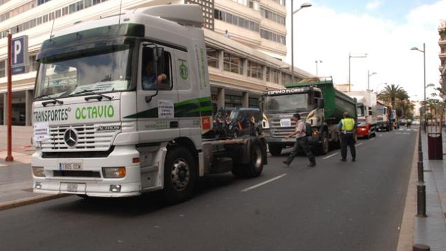 Imagen de la última protesta de los transportistas en 2008.  i QUESADA